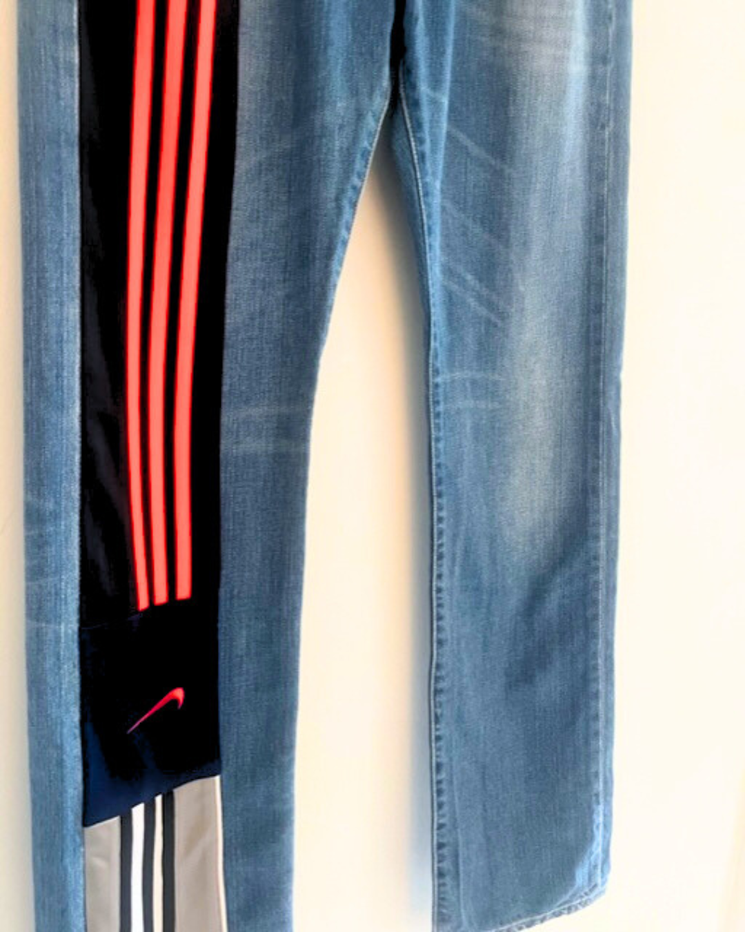 Vintage LEVIS 501 Jeans with vintage sportswear panelling