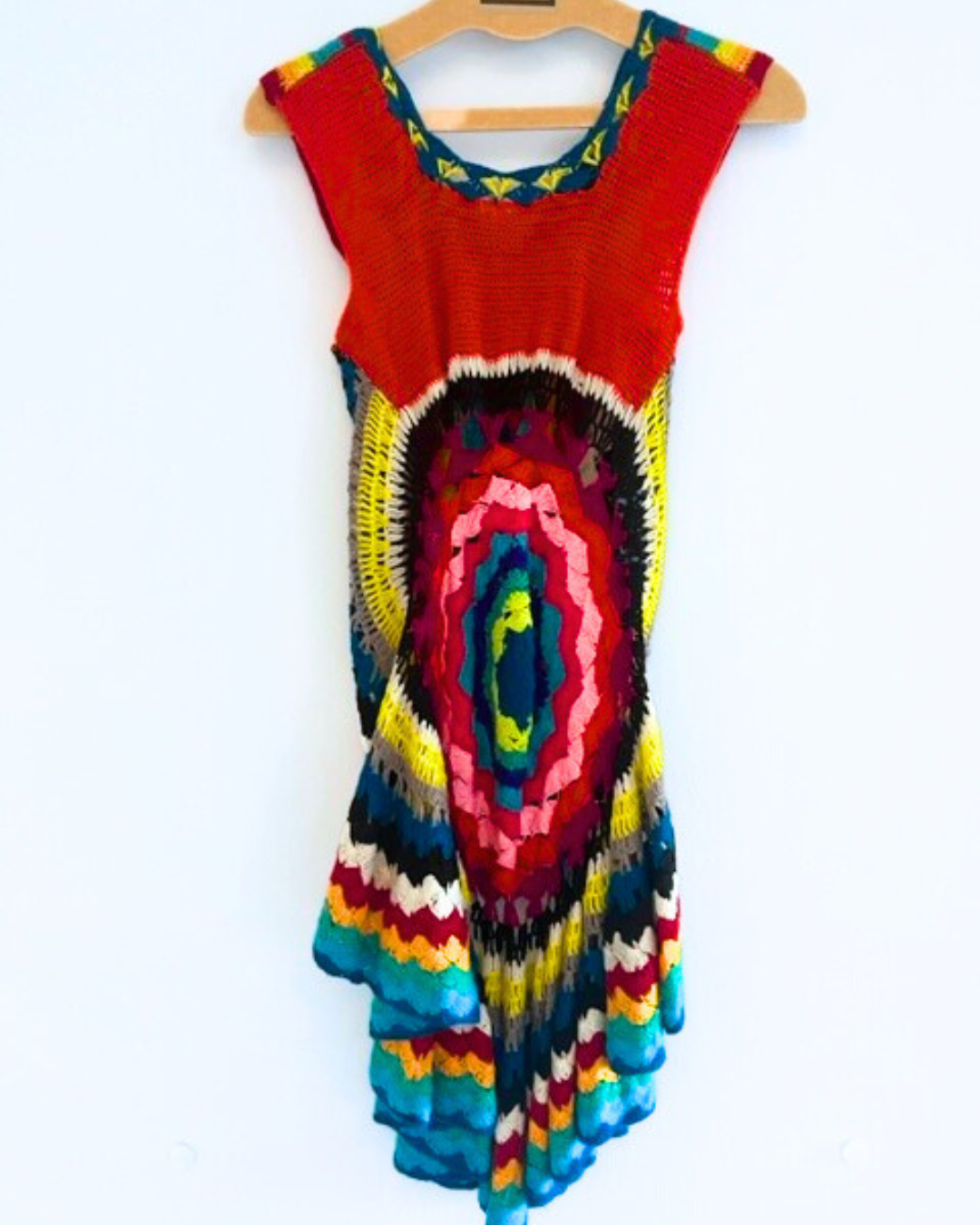 GENUINE Vintage PSYCHEDELIC KNIT dress 70's  - XS/SMALL
