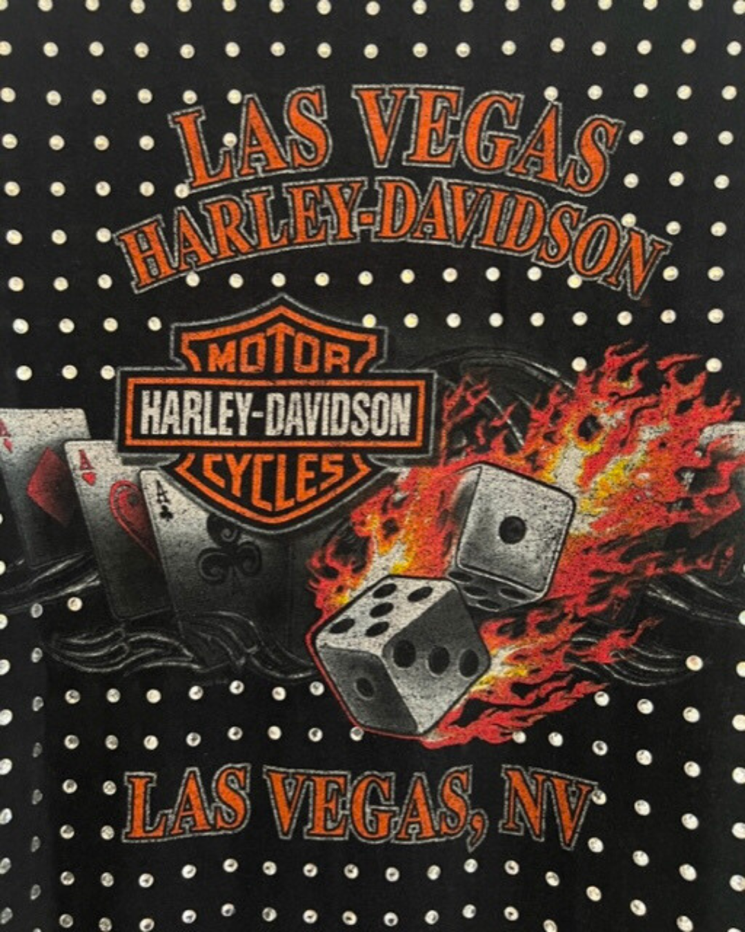 Vintage Black HARLEY DAVIDSON T-shirt with all over diamante studs