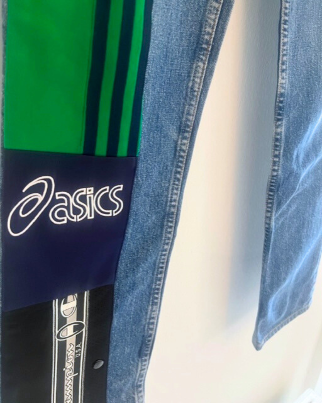 Vintage LEVIS 501 Jeans with vintage sportswear panelling