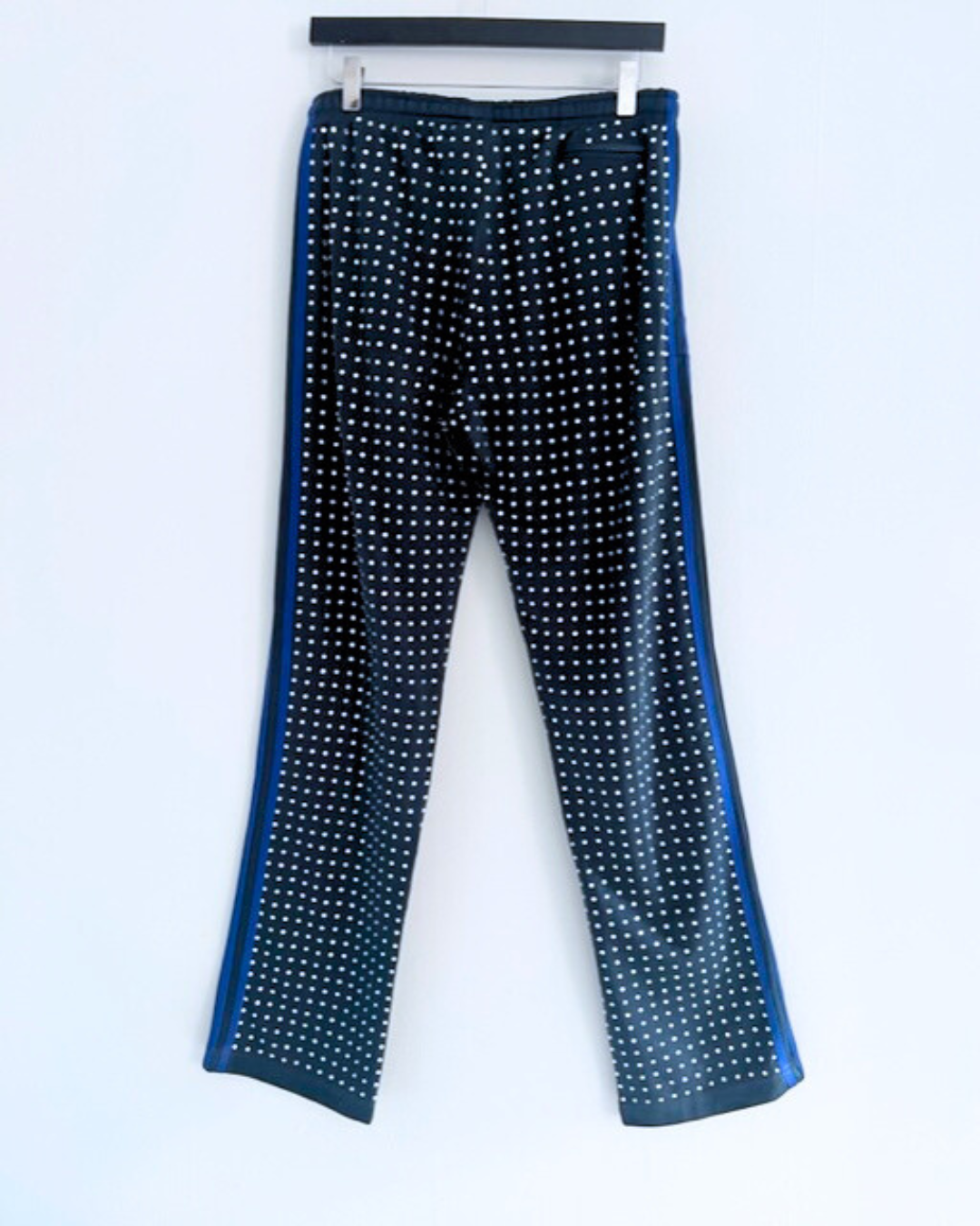 Vintage Grey/Black and Blue Stripe ADIDAS Tracksuit pants with all over diamante studs