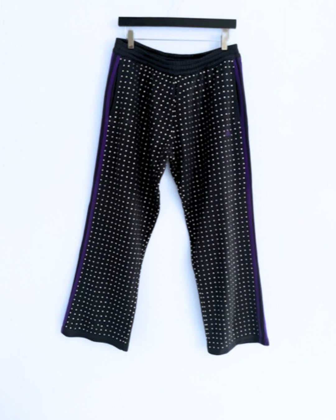 Vintage Grey/Purple Stripe ADIDAS Tracksuit pants with all over diamante studs
