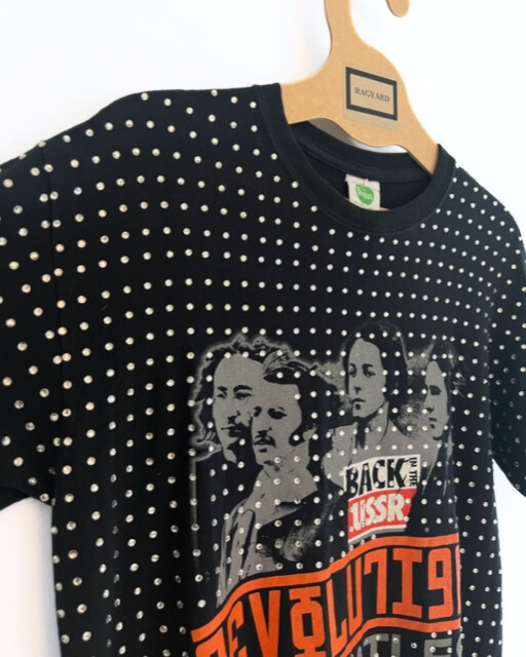 Vintage Black BEATLES T-shirt with all over diamante studs