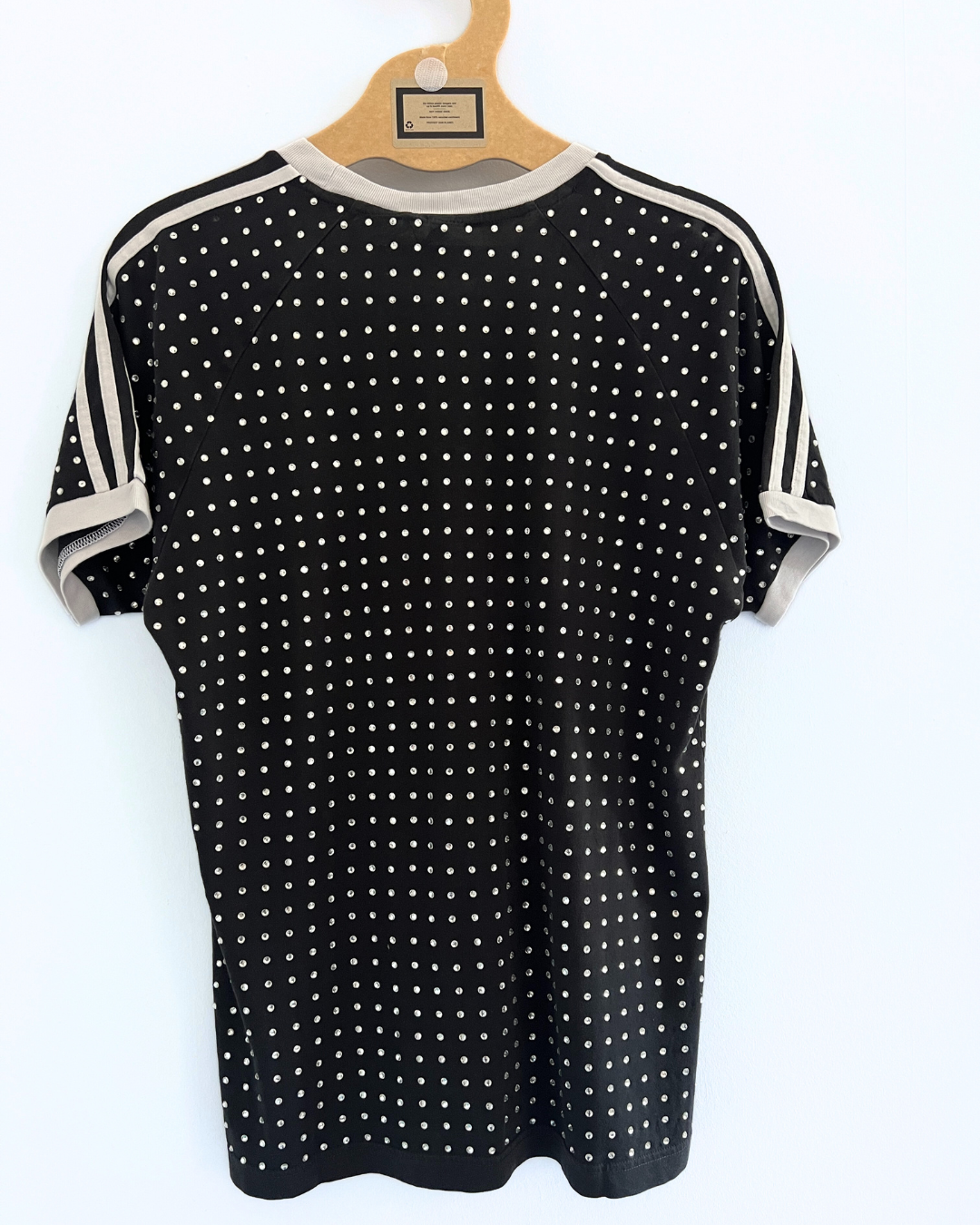 Vintage Black ADIDAS T-shirt with all over diamante studs