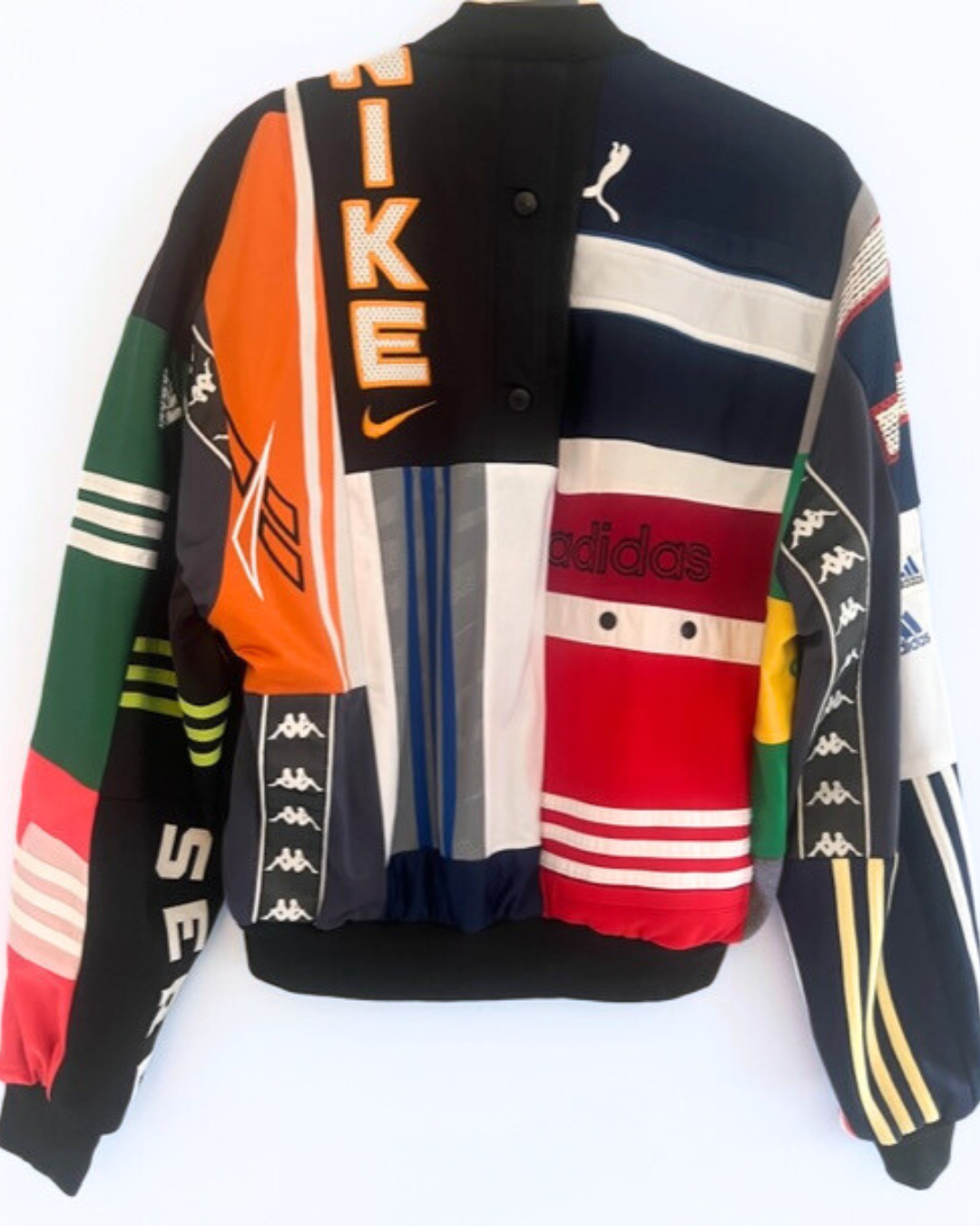 ONE OFF BOMBER Jacket made from Vintage sportswear panelling