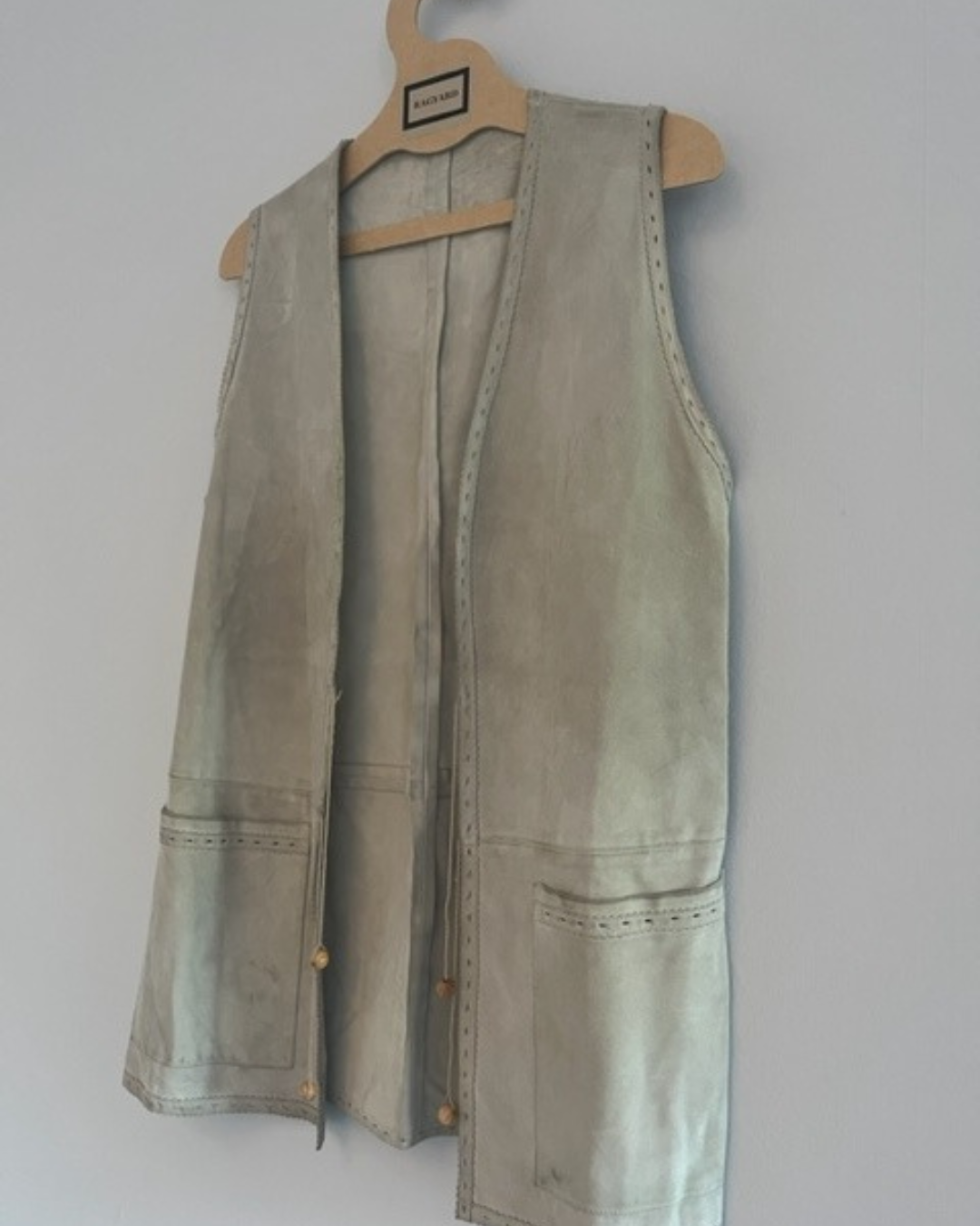 GENUINE Vintage stone suede 70s gilet - XS/SMALL