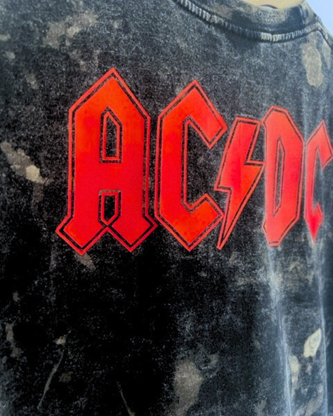 Vintage ACDC Crop Bleach T-shirt