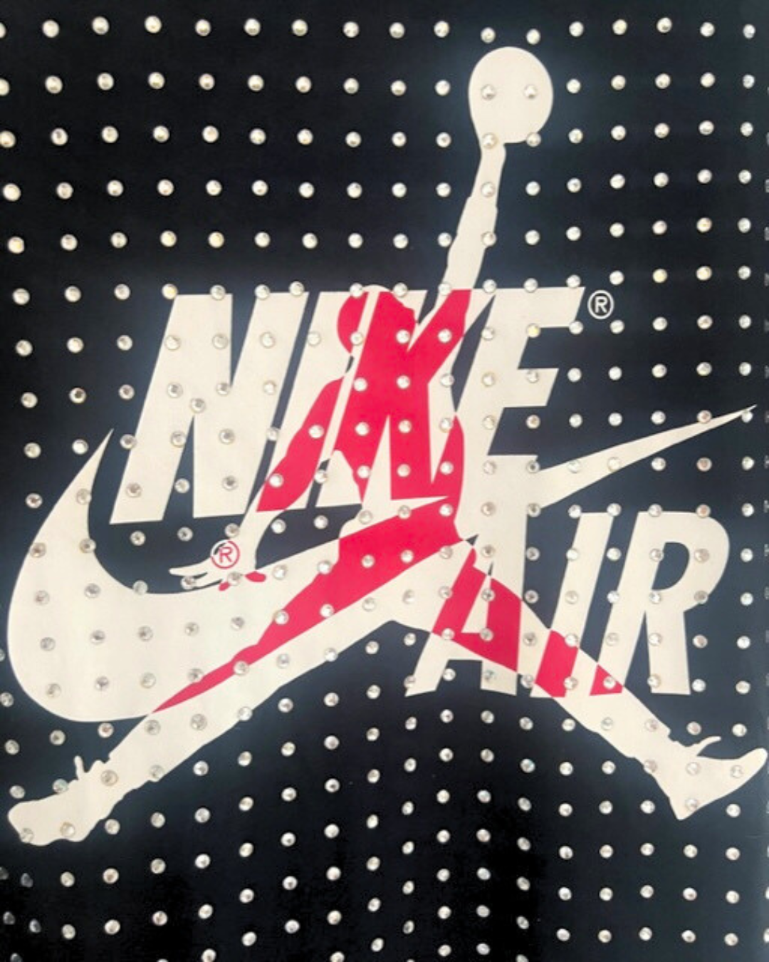 Vintage Black NIKE BASKETBALL T-shirt with all over diamante studs