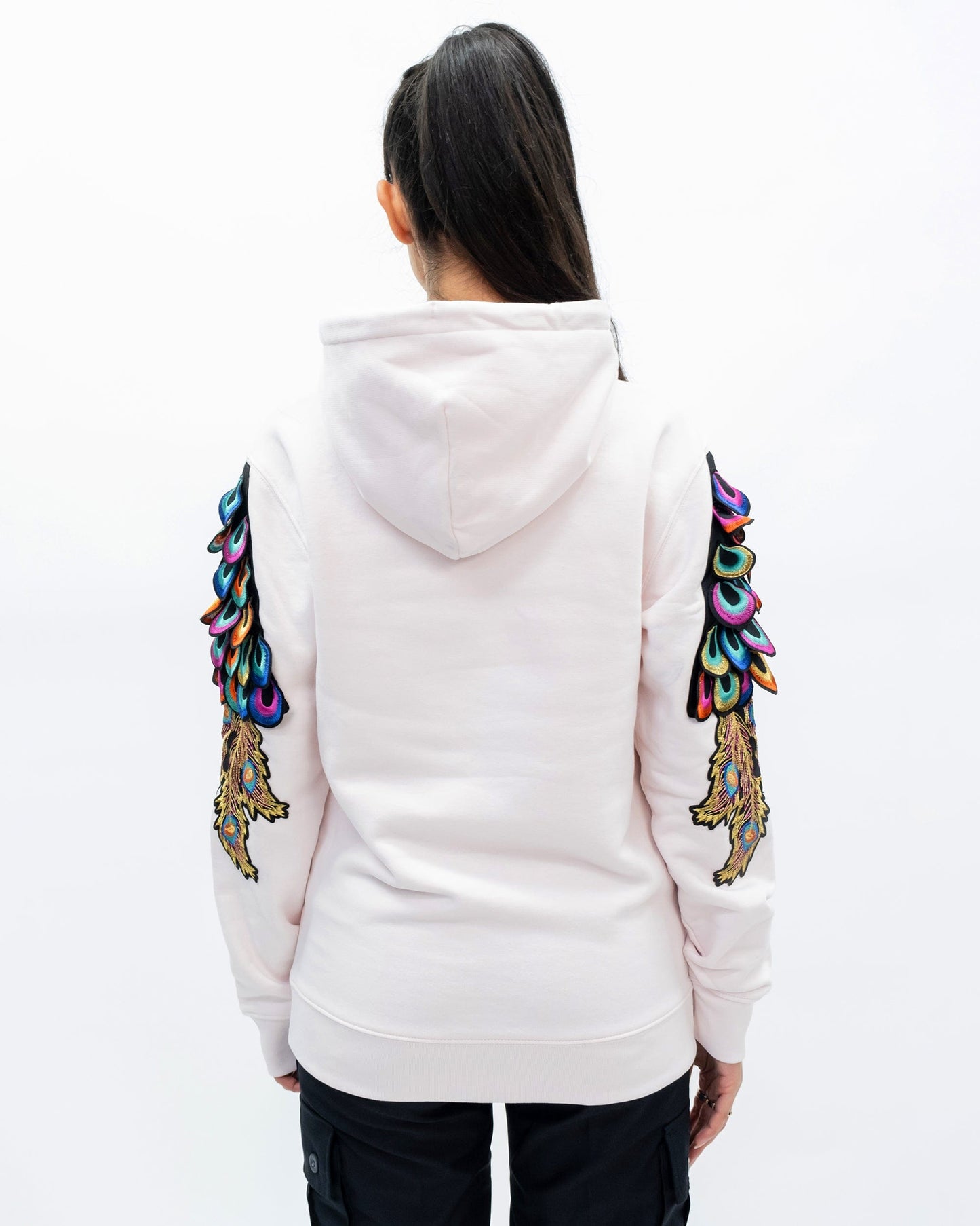 Psychedelic Peacock Hoodie Candy Pink