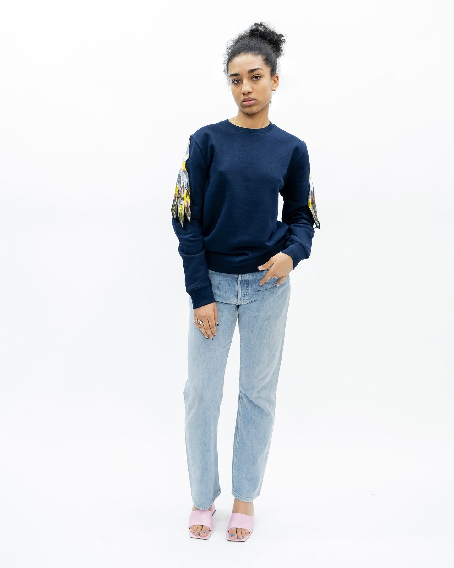 Evergreen - French Navy Parrot Patch Sweatshirt