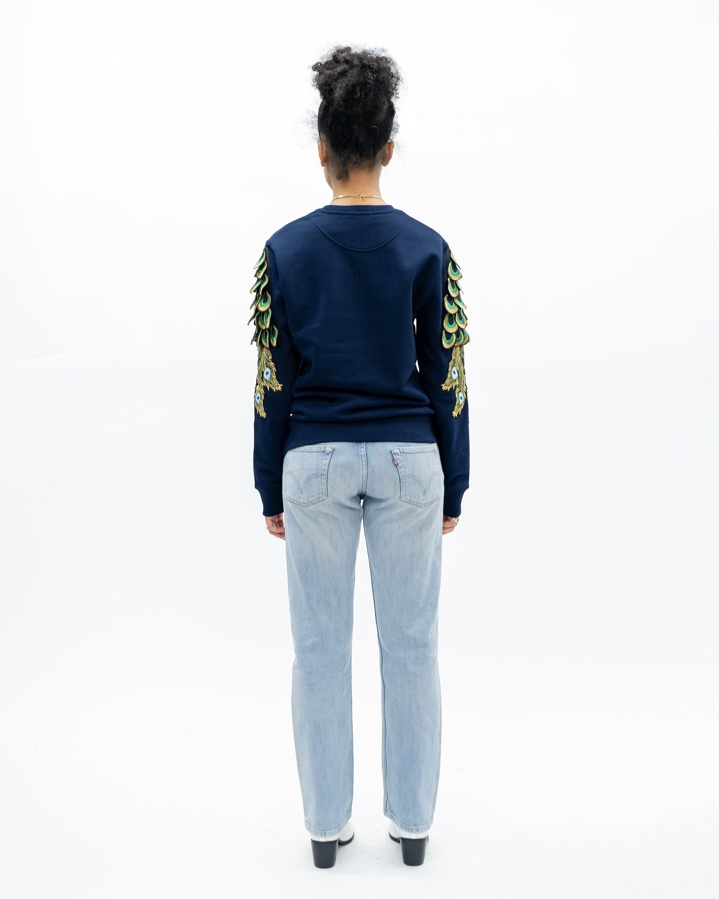 Evergreen - French Navy Peacock Patch Sweatshirt