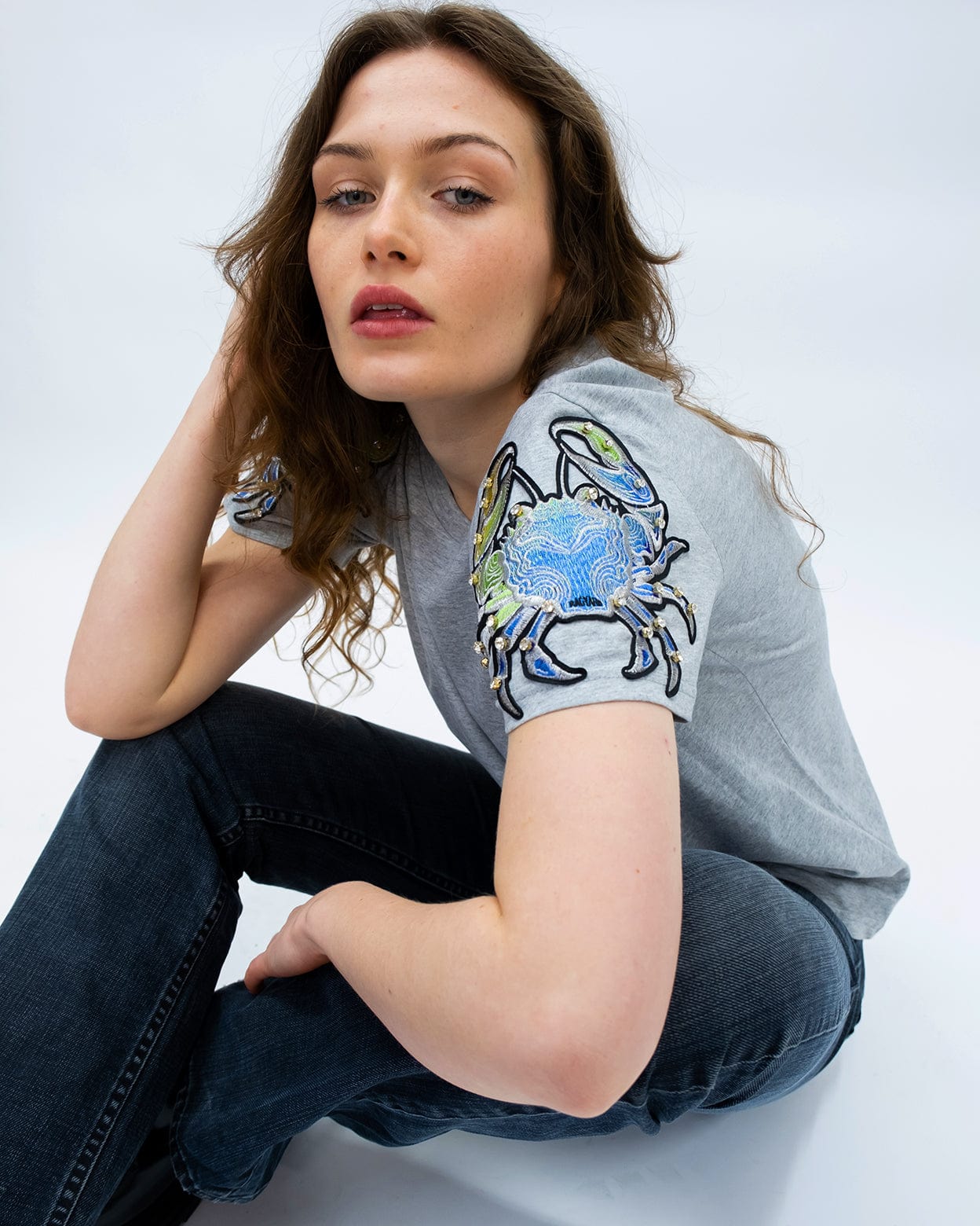 Evergreen- Grey Crab Patch T-Shirt