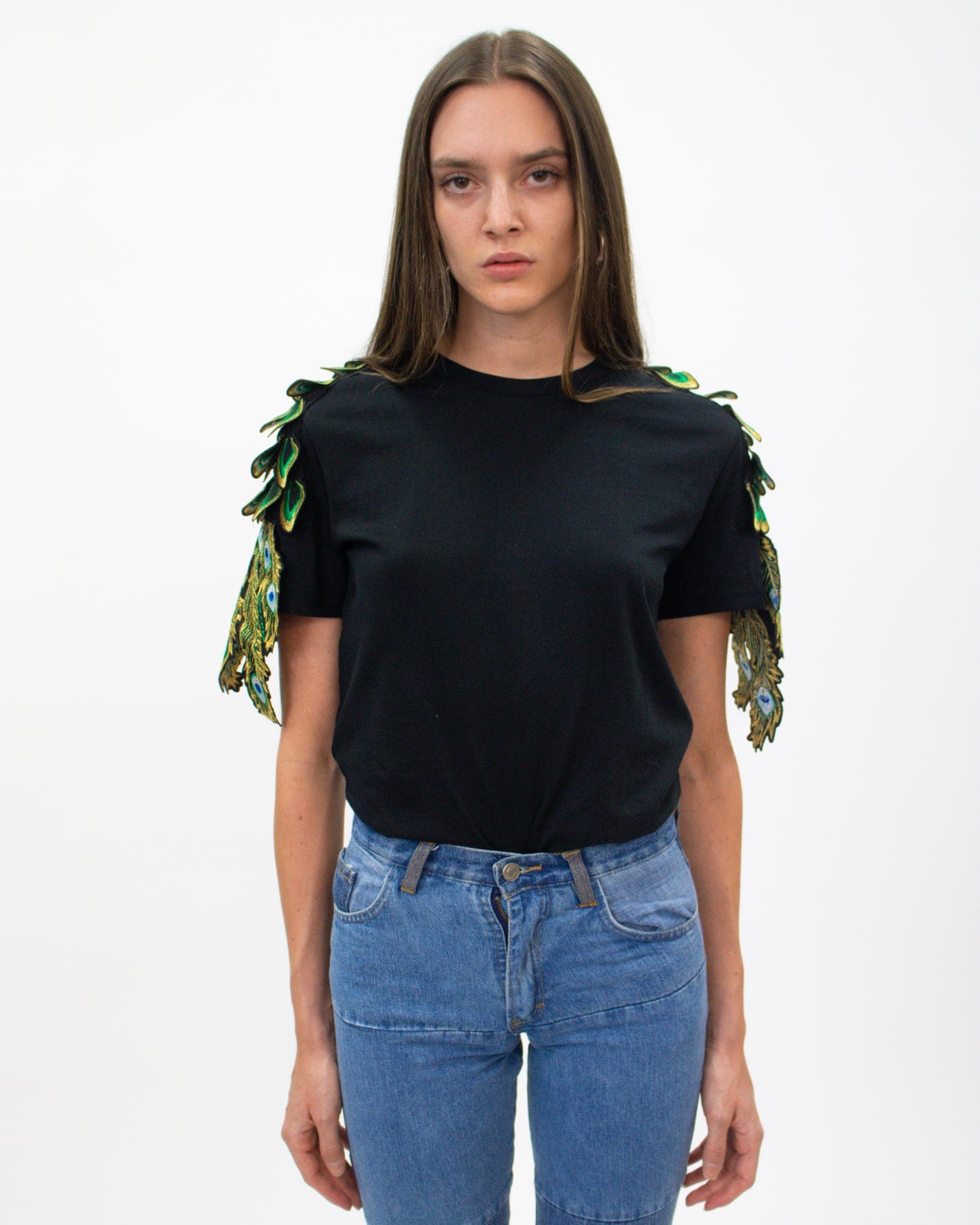 Evergreen - Black Peacock Patch T-Shirt