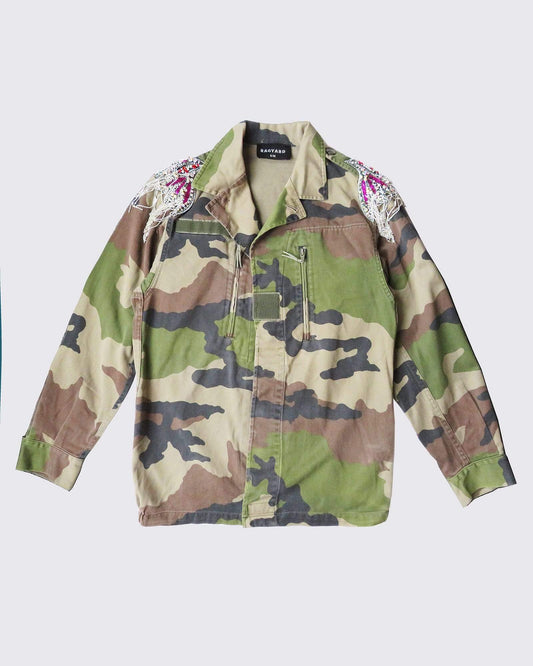 Beaded Shoulder Patch Camo F2 Jacket