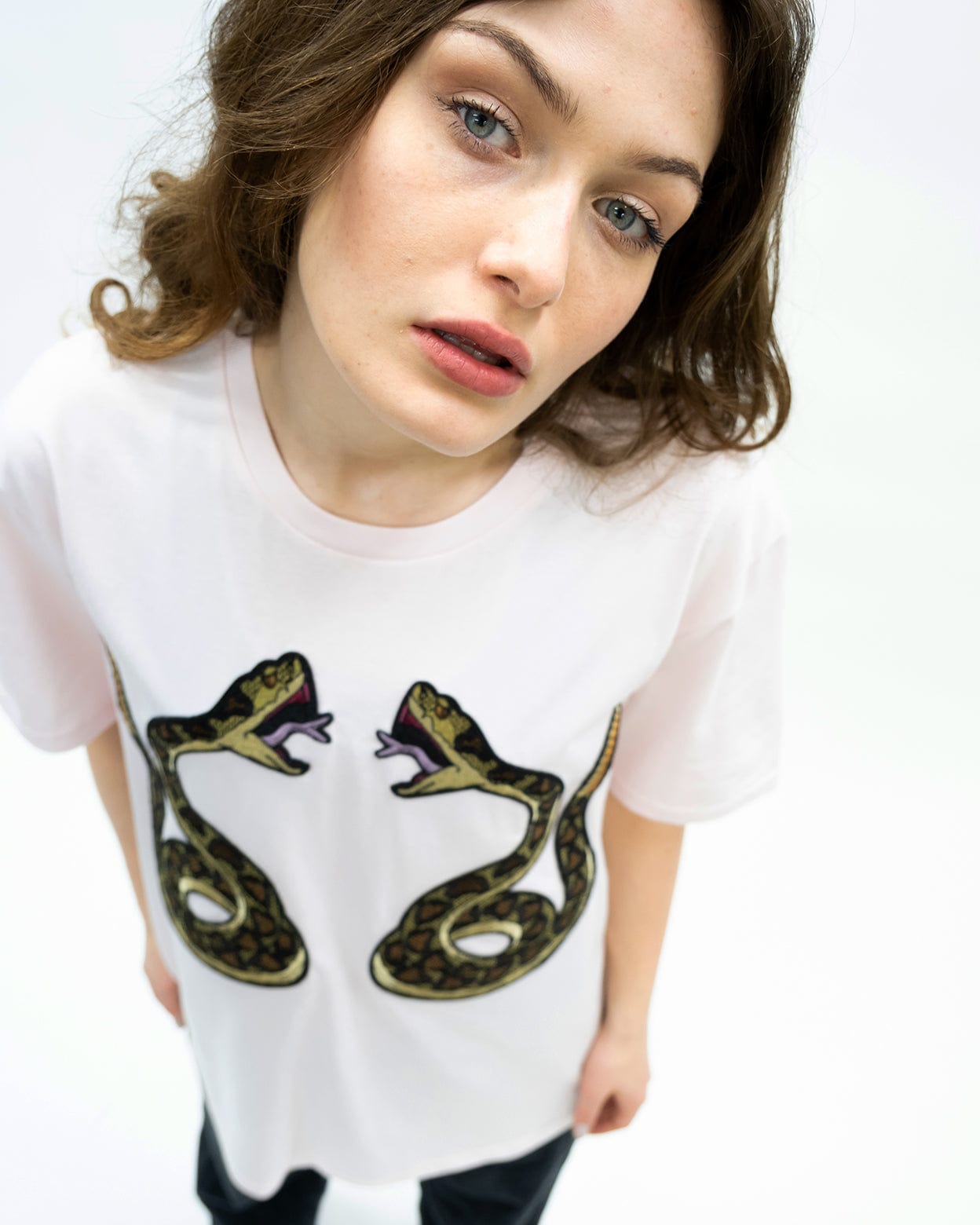 Snake T-Shirt in Light Pink