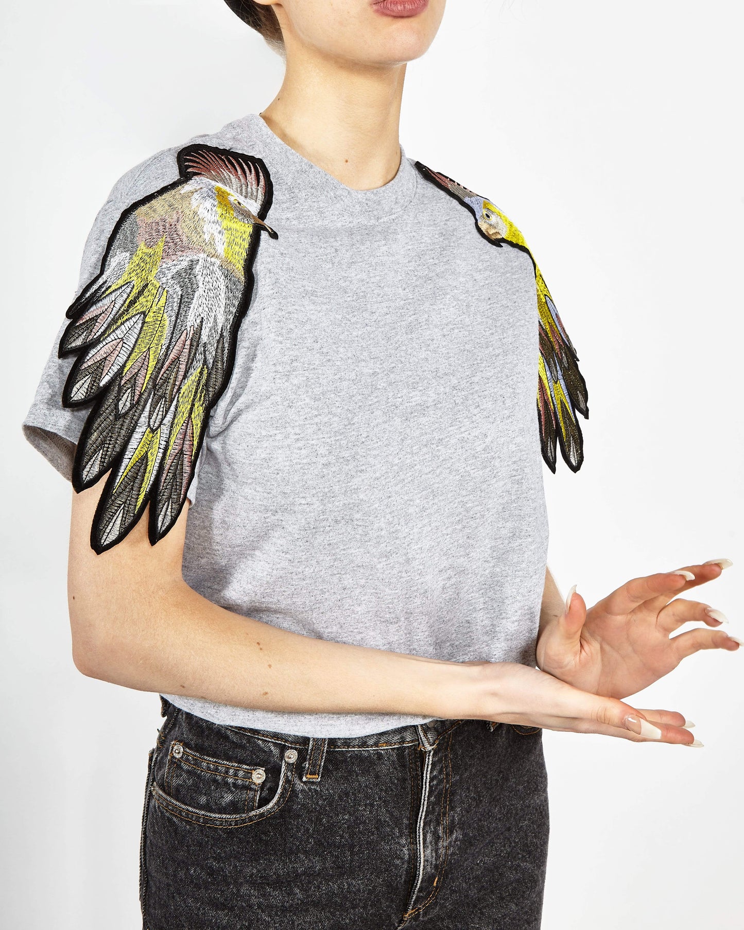 Evergreen - Grey Parrot Patch T-Shirt